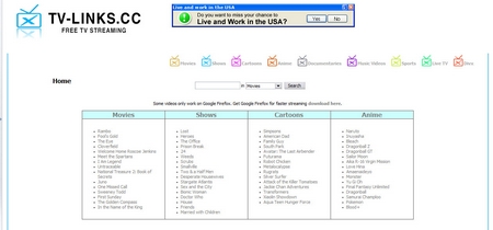 tv-links screen